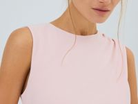 Трикотажное платье со сборками, Розовый