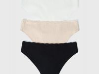 Трусы-слипы с кружевом для девочек, 3 шт., Черный