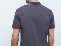 Поло из мягкого пике, Серый