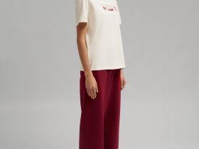 Удлиненная футболка прямого кроя из джерси