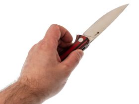 Нож складной Амур, сталь AUS10, рукоять G-10 черно-красная