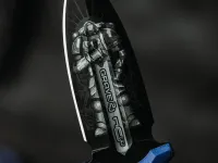 Тактический нож N.C. Custom Grave 2.0 Ultramarines blackwash, сталь AUS-10, рукоять Blue Elastron