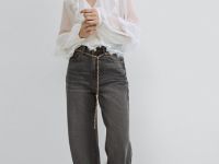 Блузка из шифона с рюшами, Белый