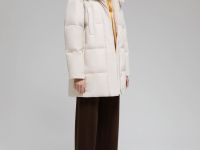Удлиненный пуховик с натуральным пухом