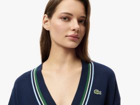 Женский вязаный кардиган Lacoste классического кроя