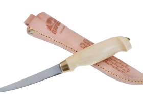 Филейный нож, Rapala, FNF4, нержавеющая сталь, кожаный чехол