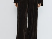 Широкие бархатные брюки, Коричневый