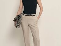 Брюки зауженного кроя с добавлением льна