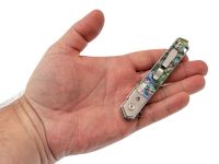 Складной нож Витязь B5299D, сталь дамаск, рукоять огстекло с перламутром, художественное травление