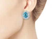 Серьги из белого золота с топазами э4771сг03210405