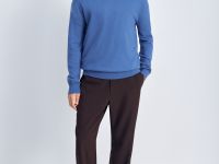 Джемпер из шерсти и хлопка с v-образной горловиной