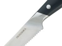 Нож кухонный для стейка Okroshka Tartar 9.5 см, сталь 5cr15mov, рукоять сталь/пластик