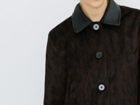 Куртка из искусственной кожи с ворсом, Черный