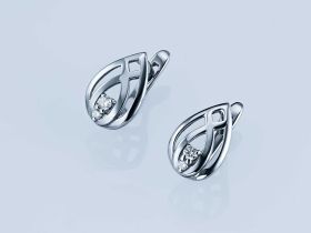 Серьги из белого золота с бриллиантами э0901сг04210516