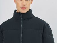 Утеплённая куртка с воротником-стойкой, Синий