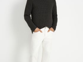 Джемпер с рукавом реглан и округлой горловиной