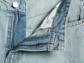 Прямые джинсы средней посадки с отворотами, Голубой