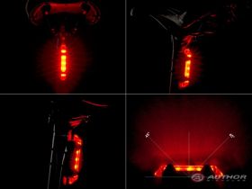 Фонарь для велосипеда задний Author A-Stake Mini USB с боковой видимостью (красный черный)