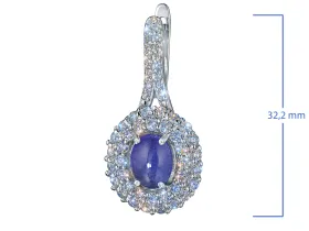 Серьги из белого золота с и танзанитами э4760сг02260365_white