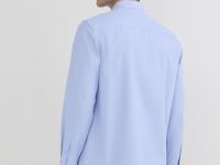 Рубашка из структурной ткани, Голубой