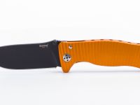 Нож складной LionSteel SR1A OB ORANGE, сталь D2 Black Finish, рукоять алюминий (Solid®), оранжевый