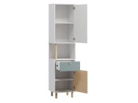 Стеллаж Дикинс 45x190 Береза/Серо-зеленый