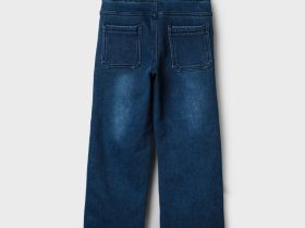 Брюки текстильные джинсовые утепленные флисом для девочек