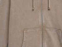 Толстовка на молнии с эффектом стирки, Бежевый