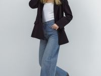 Широкие джинсы с высокой посадкой, Голубой