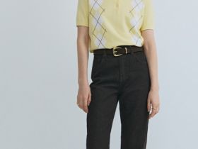 Прямые джинсы с высокой посадкой, Коричневый