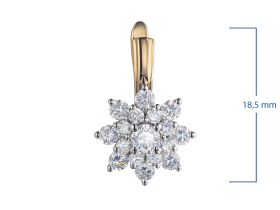 Серьги из комбинированного золота э4812сг09160400_white