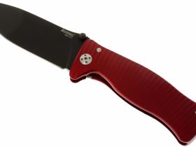 Нож складной LionSteel SR1A RB RED, сталь D2 Black Finish, рукоять алюминий (Solid®), красный