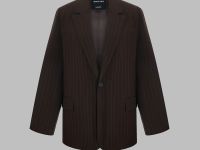 Однобортный жакет в полоску