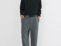 Рубашка из жатой ткани, Черный