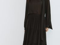 Юбка макси из шифона, Коричневый