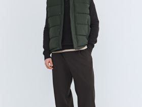 Утеплённый стёганый жилет, Зеленый