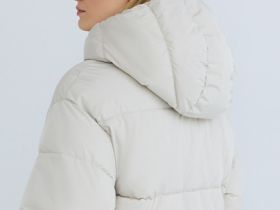 Утеплённая куртка с капюшоном, Бежевый