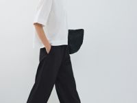 Широкие брюки со льном, Черный