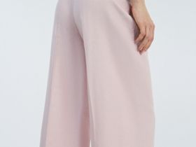 Широкие брюки со льном, Розовый