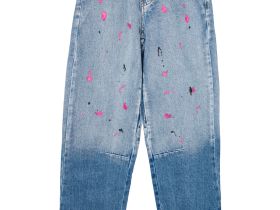 Брюки текстильные джинсовые для девочек