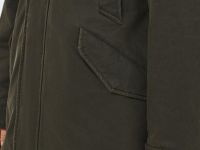 Удлинённая утеплённая парка с капюшоном, Зеленый