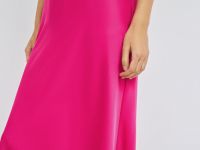 Сатиновая юбка А-силуэта, Розовый