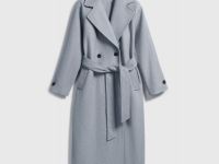 Пальто с поясом, Серый
