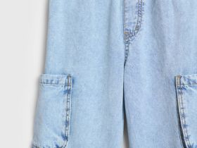 Широкие джинсы для девочек, Голубой