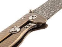 Нож складной LionSteel SR1DI G, сталь дамаск, рукоять титан