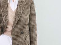 Двубортный жакет, Бежевый