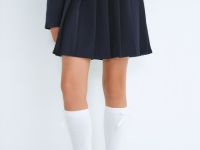 Юбка мини в складку для девочек, Синий