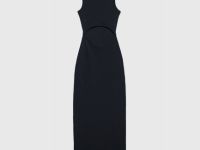 Платье в рубчик для девочек, Черный