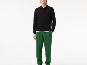 Мужское поло Lacoste L.12.21 классического кроя с длинным рукавом