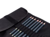 Набор чернографитных карандашей Малевичъ "Graf'Art" 8 шт в пенале-скрутке, черный
